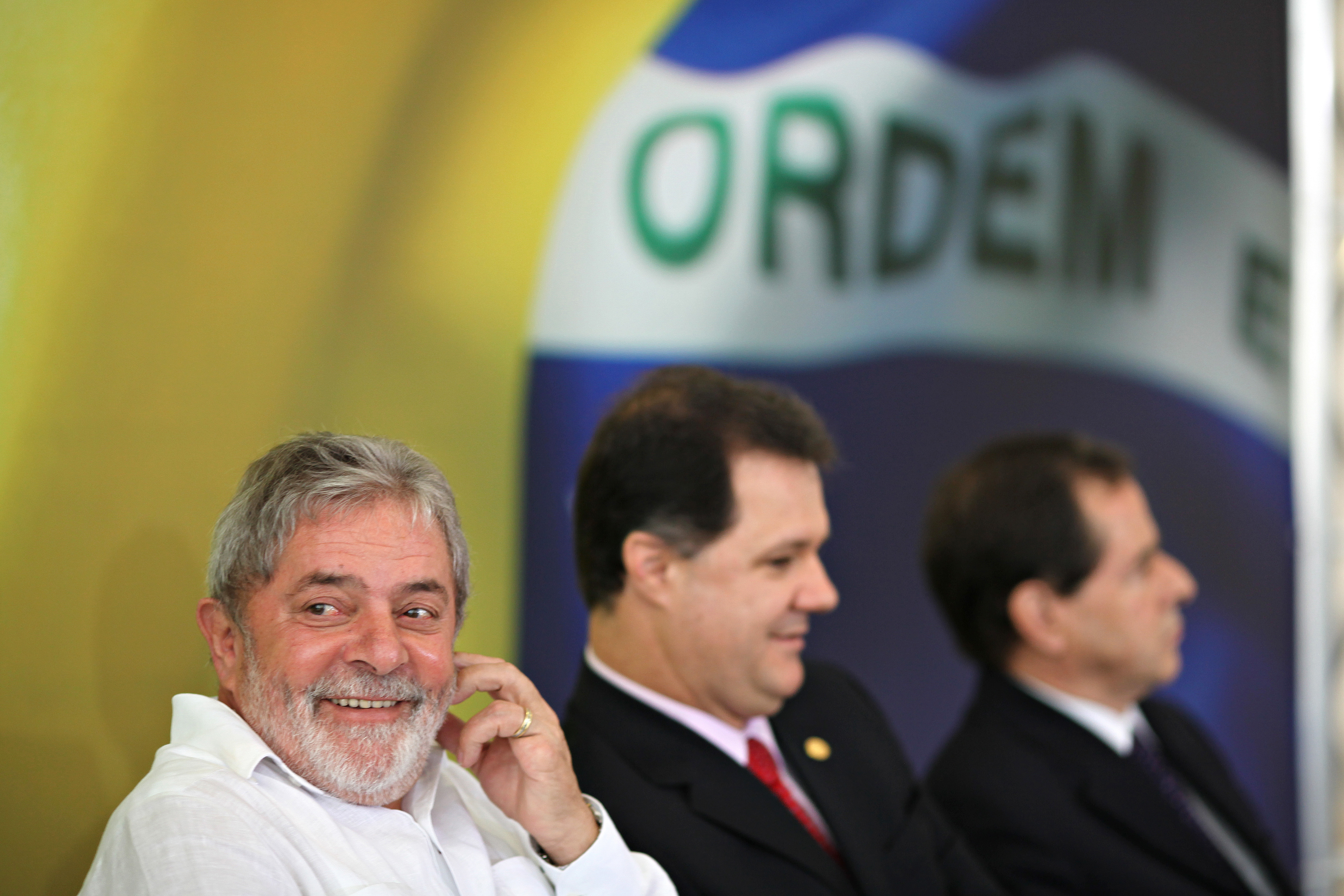 Presidente Lula durante inauguração simultânea de uma agência da Previdência Social em Caetés, da terceira cascata de enriquecimento de urânio da INB em Resende, e da Hidrelétrica Foz de Chapecó 