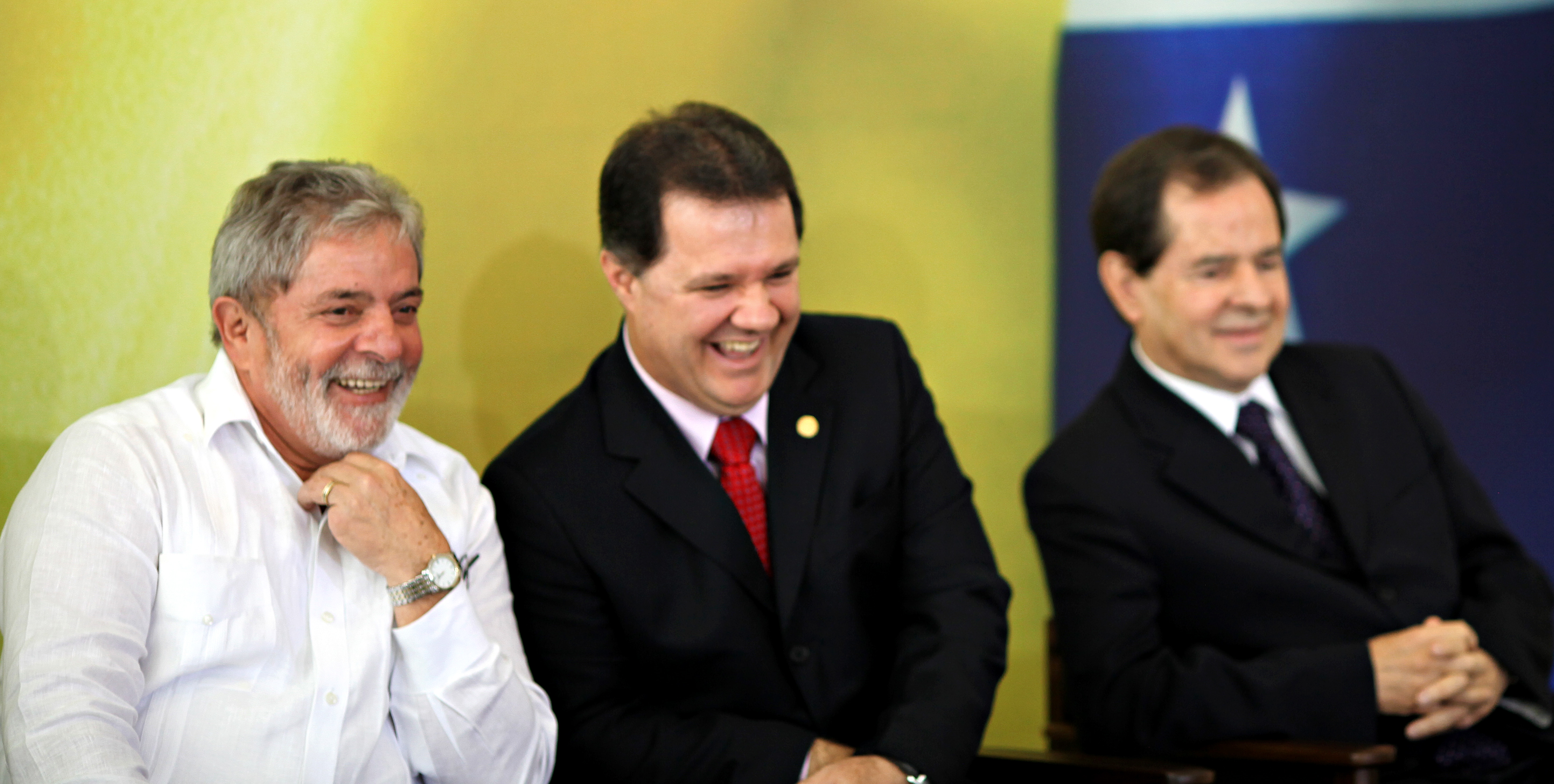 Presidente Lula durante inauguração simultânea de uma agência da Previdência Social em Caetés, da terceira cascata de enriquecimento de urânio da INB em Resende, e da Hidrelétrica Foz de Chapecó